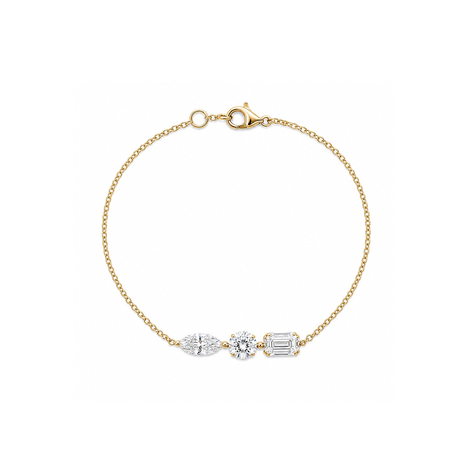 "Symphony of Light" Trio-Gem Gold Bracelet