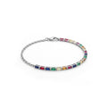 Multicolor Rainbow Baguette Sapphire Tennis Diamond Gold Bracelet