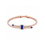 Cobalt Knot Tennis Cuff Sapphire Diamond Gold Tennis Bracelet