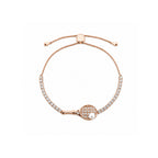 "Match Point" Series: Tennis Racket Pearl Charm Bracelet