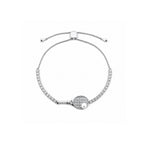 "Match Point" Series: Tennis Racket Pearl Charm Bracelet