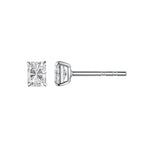 Princess Cut Square Diamond Gold Earrings Studs