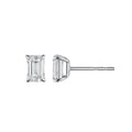 Emerald Cut Rectangle Diamond Gold Earring Studs
