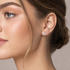 Geometric Art Deco Statement Emerald-Cut & Baguette Mixed-Cut Diamond Gold Stud Earrings