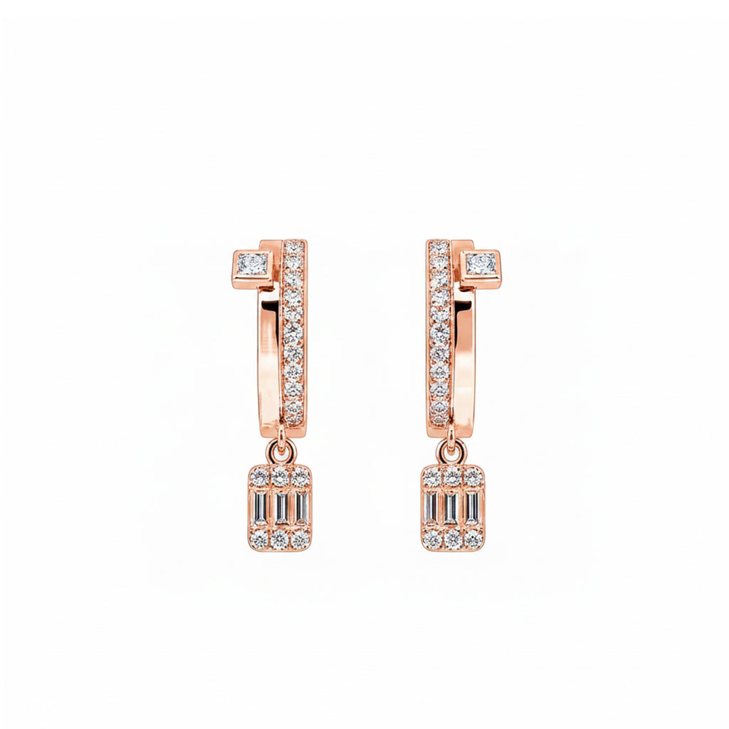 Elegant Geometric Sparkle Drop Earrings