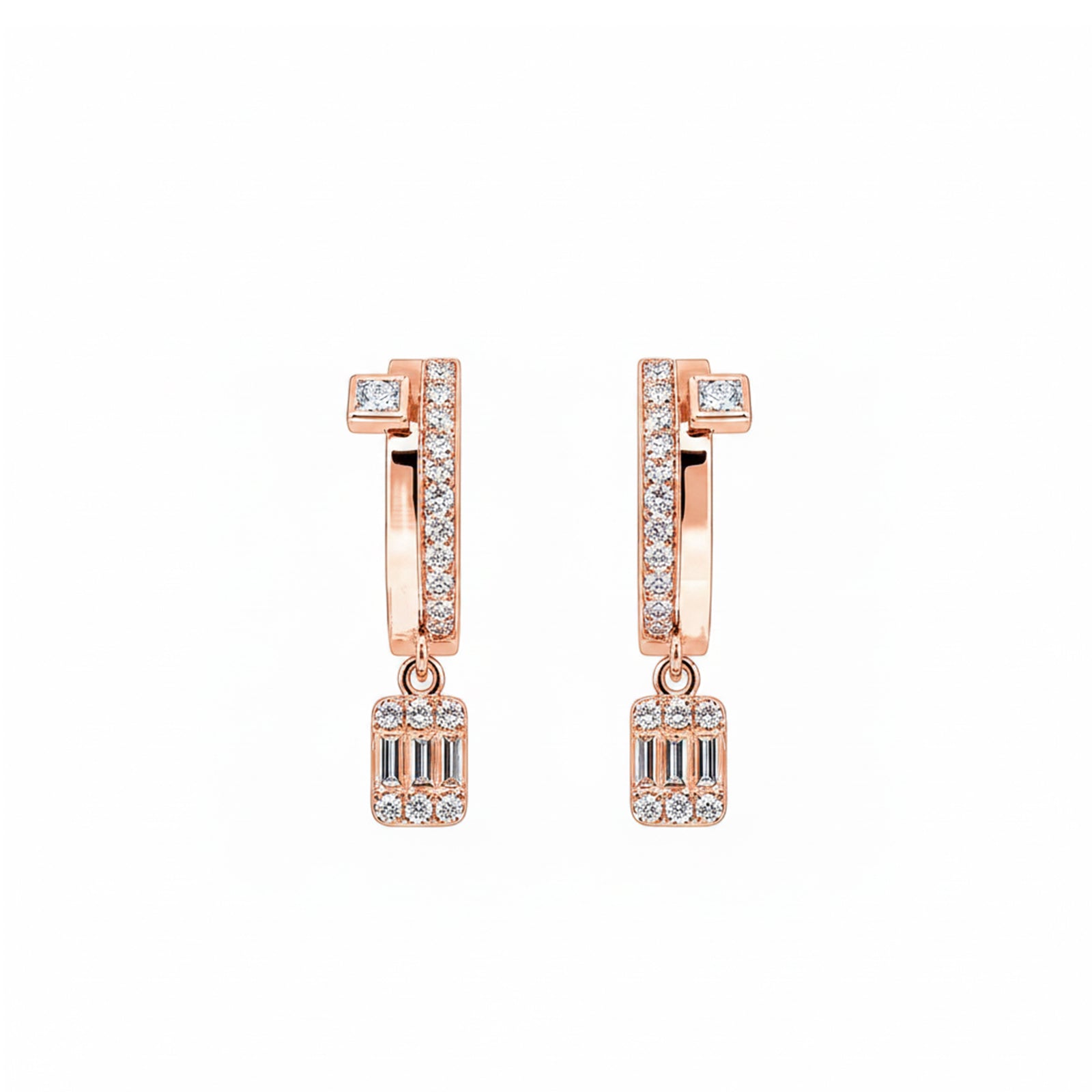 Elegant Geometric Sparkle Drop Earrings