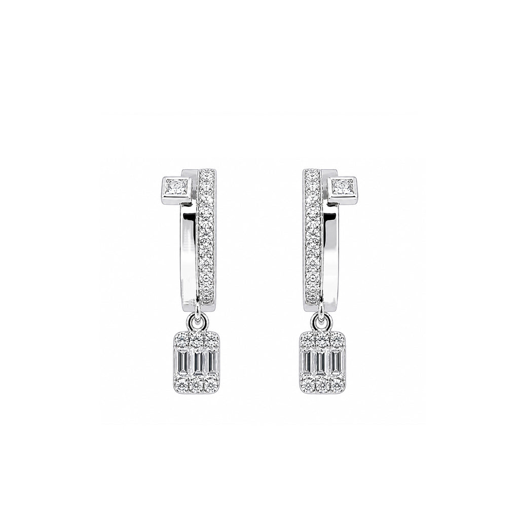 Elegant Geometric Sparkle Drop Earrings