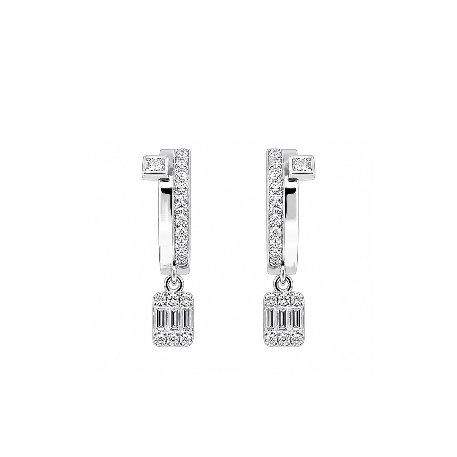 Elegant Geometric Sparkle Drop Earrings