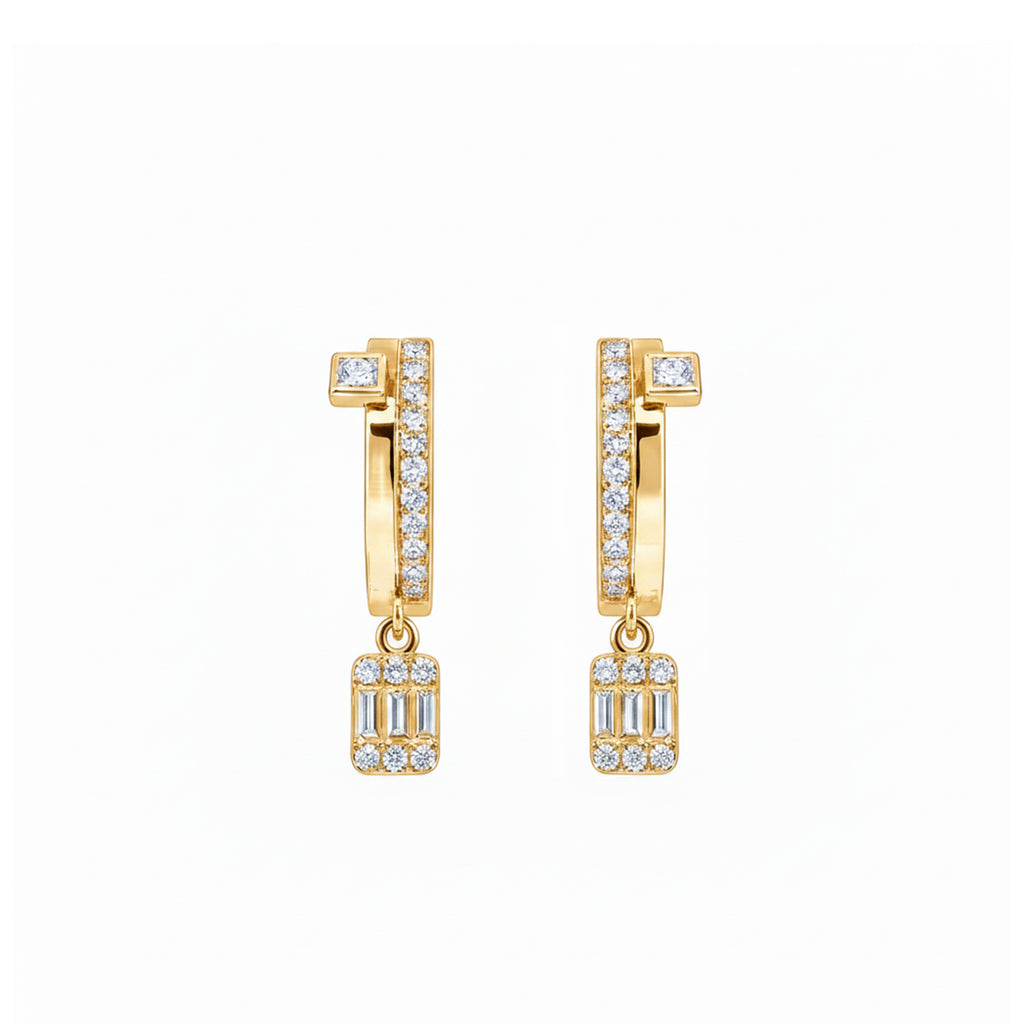 Elegant Geometric Sparkle Drop Earrings