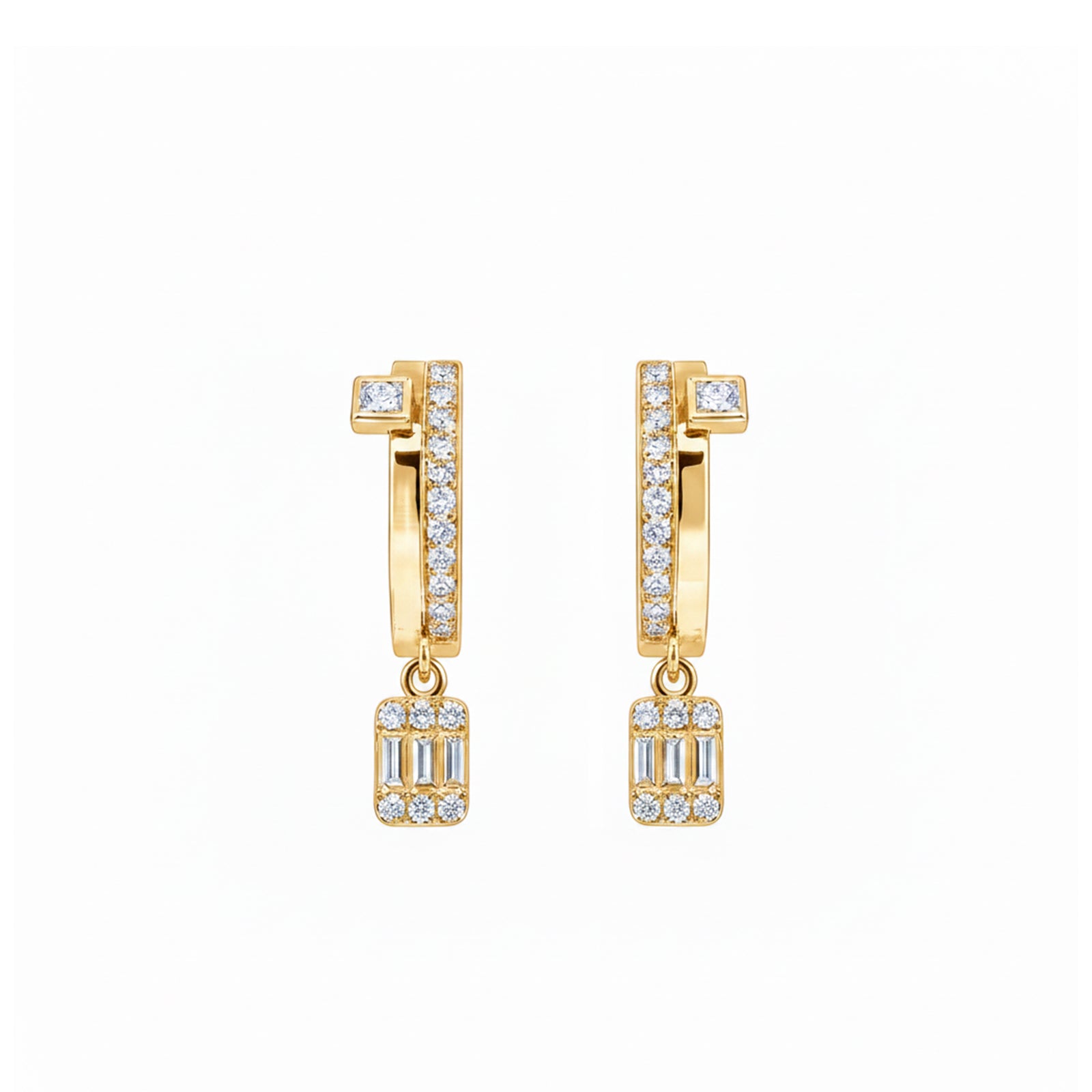Elegant Geometric Sparkle Drop Earrings