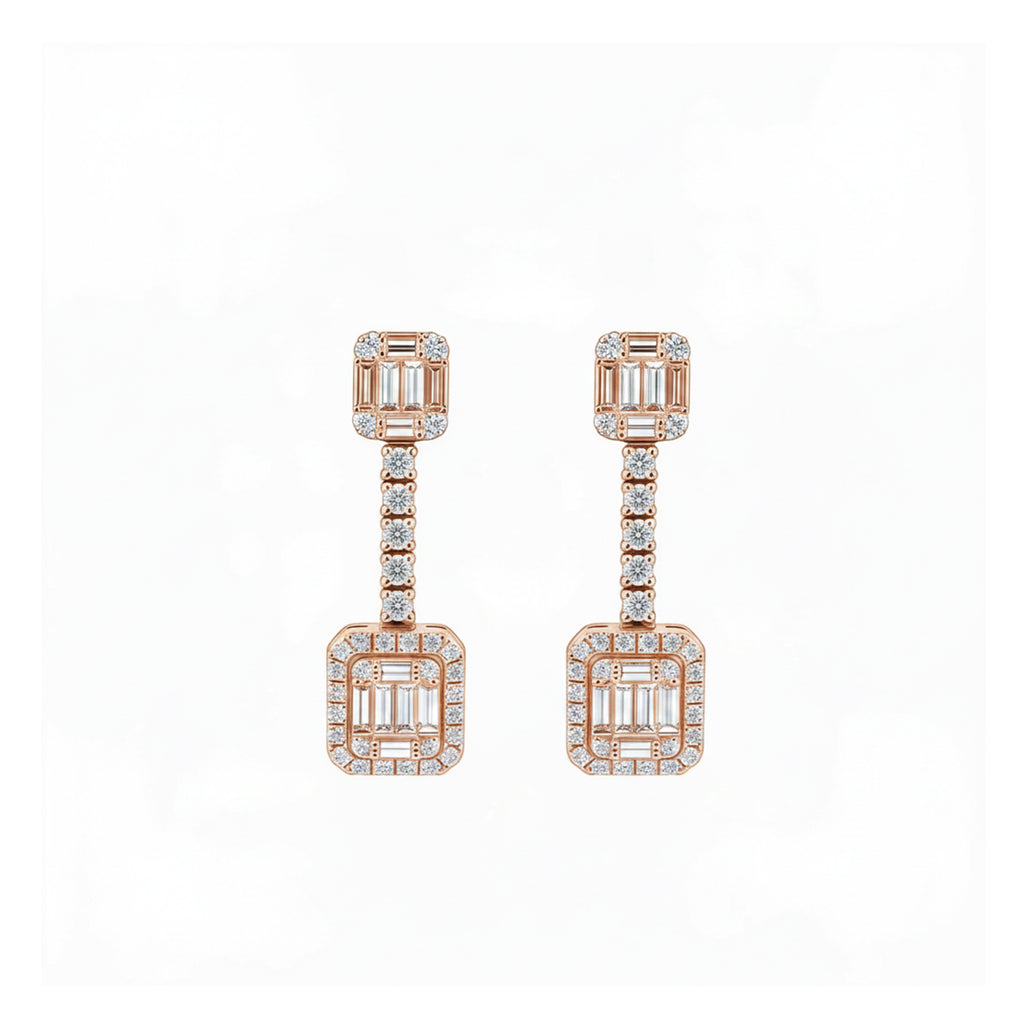 Elegant Geometric Gold Drop Earrings