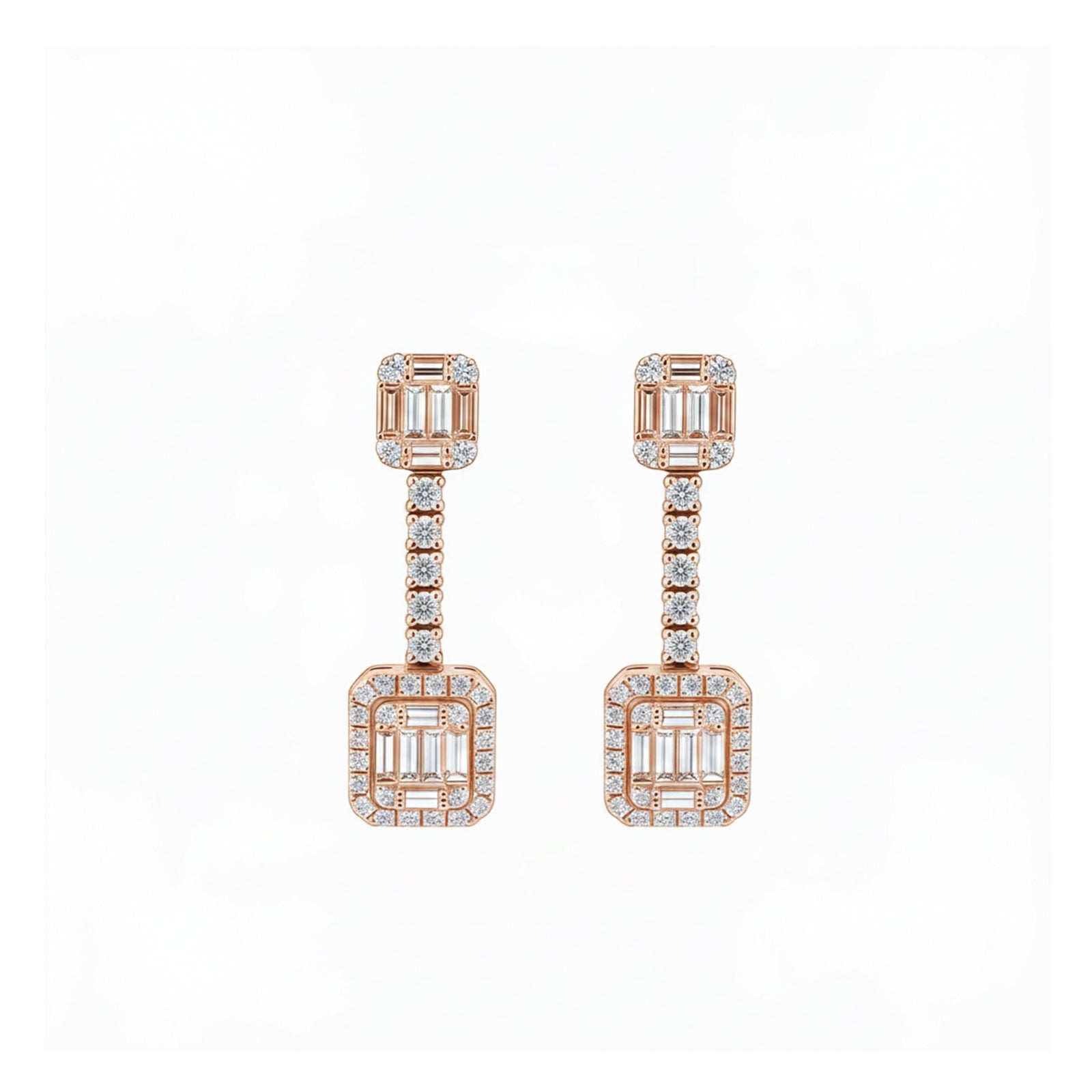 Elegant Geometric Gold Drop Earrings