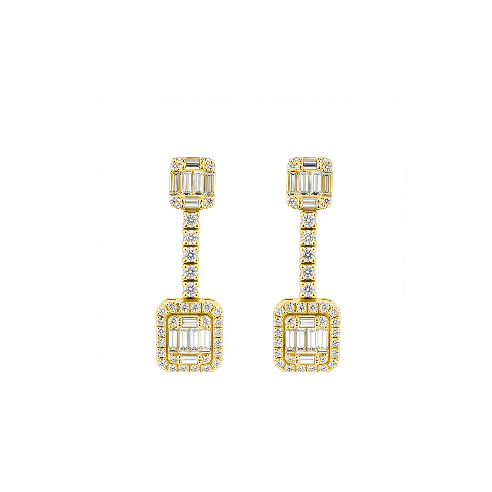 Elegant Geometric Gold Drop Earrings