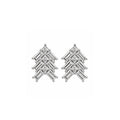 Deco Arrowhead Stud Earrings Tapered Emerald-Cut Tiered Cluster