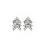 Deco Arrowhead Stud Earrings Tapered Emerald-Cut Tiered Cluster