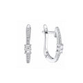 ICE CUBE Emerald-Cut Pave Huggie Hoops