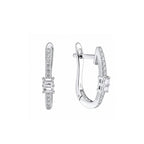 ICE CUBE Emerald-Cut Pave Huggie Hoops