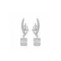 Arcade Cascade Chandelier Studs Pave Arc with Marquise Leaf Connectors Drop Diamond Gold Earrings