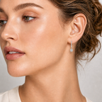 Geometric Hexagon Cluster Circular Baguette Grid Surrounding Round Pave Sunburst Centerpiece Diamond Gold Drop Earrings