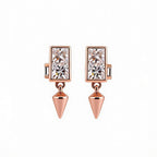 Geometric Spike Drop Stud Earrings Bold & Modern