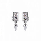 Geometric Spike Drop Stud Earrings Bold & Modern