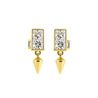 Geometric Spike Drop Stud Earrings Bold & Modern