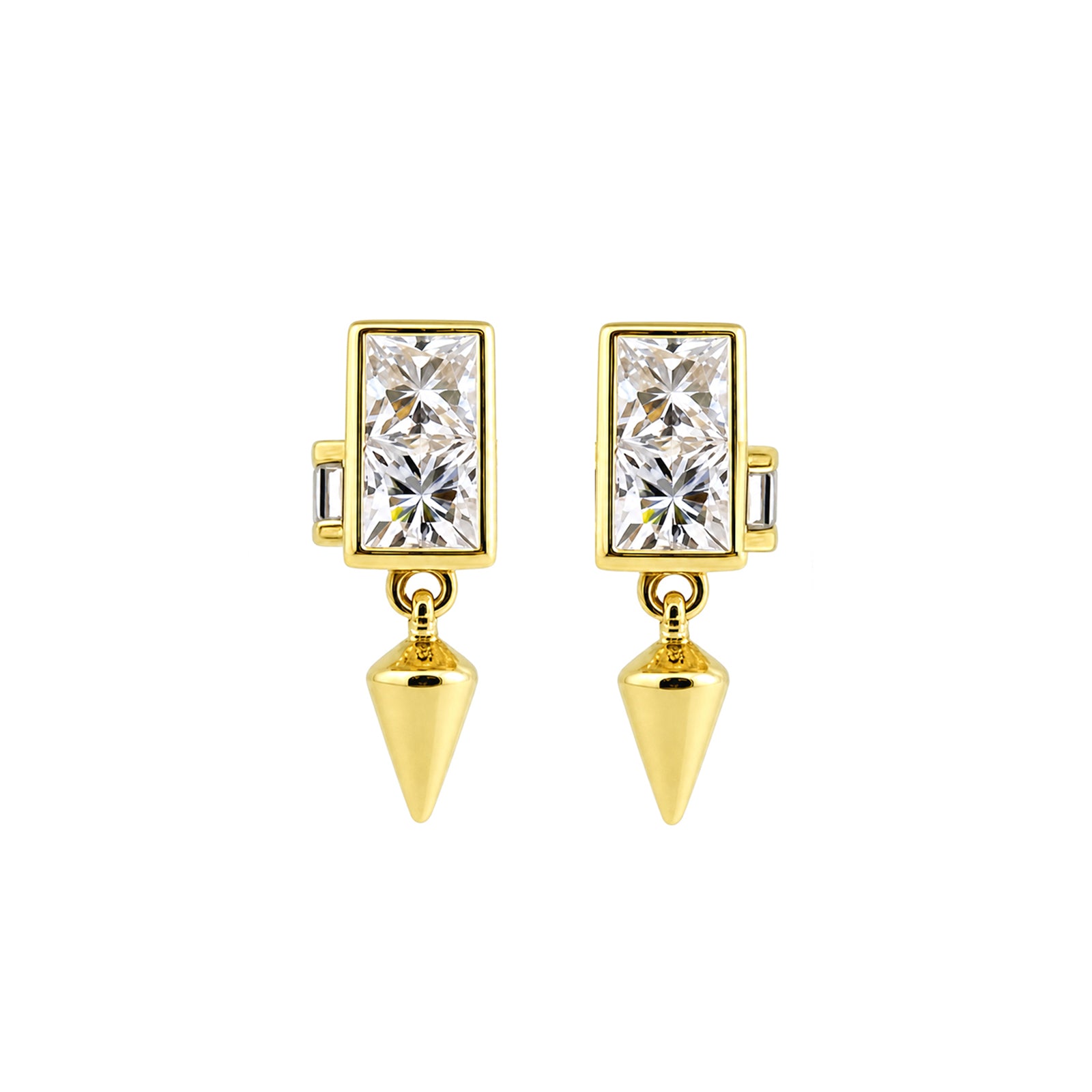 Geometric Spike Drop Stud Earrings Bold & Modern