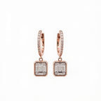 Baguette Cluster Drop Huggie Earrings Timeless Elegance
