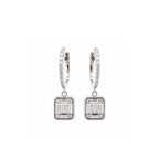 Baguette Cluster Drop Huggie Earrings Timeless Elegance