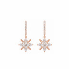 Starburst Snowflake Crystal Drop Huggie Earrings ¡¤ Radiant & Romantic