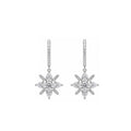 Starburst Snowflake Crystal Drop Huggie Earrings ¡¤ Radiant & Romantic