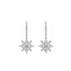Starburst Snowflake Crystal Drop Huggie Earrings ¡¤ Radiant & Romantic