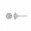 Luxury 14K Yellow Gold Flower Diamond Stud Earrings