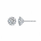 Luxury 14K Yellow Gold Flower Diamond Stud Earrings