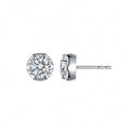 14K Yellow Gold Scalloped Crown Diamond Stud Earrings