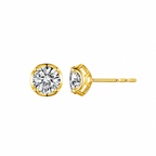 14K Rose Gold Floral Crown Diamond Stud Earrings