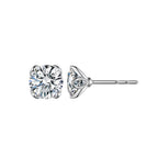 Timeless 4-Prong Round Brilliant Cut Diamond Stud Earrings