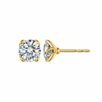 Timeless 4-Prong Round Brilliant Cut Diamond Stud Earrings