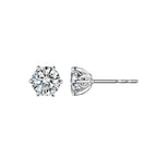 Timeless 6-Prong Round Brilliant Cut Diamond Stud Earrings