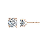 Classic Prong-Set Round Diamond Simulant Stud Earrings