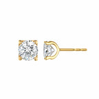 Classic Prong-Set Round Diamond Simulant Stud Earrings