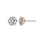 Minimalist Rose Gold Solitaire Stud Earrings