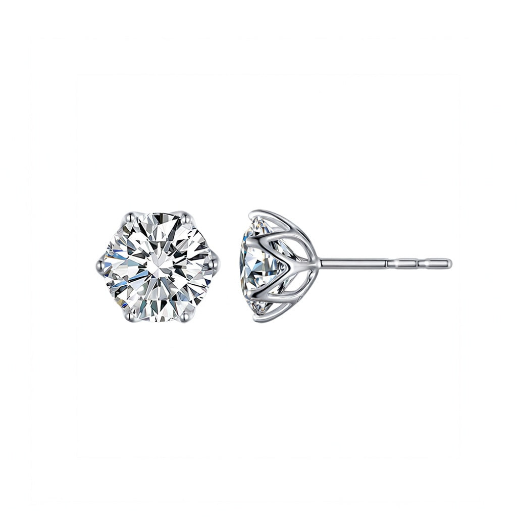 Minimalist Rose Gold Solitaire Stud Earrings