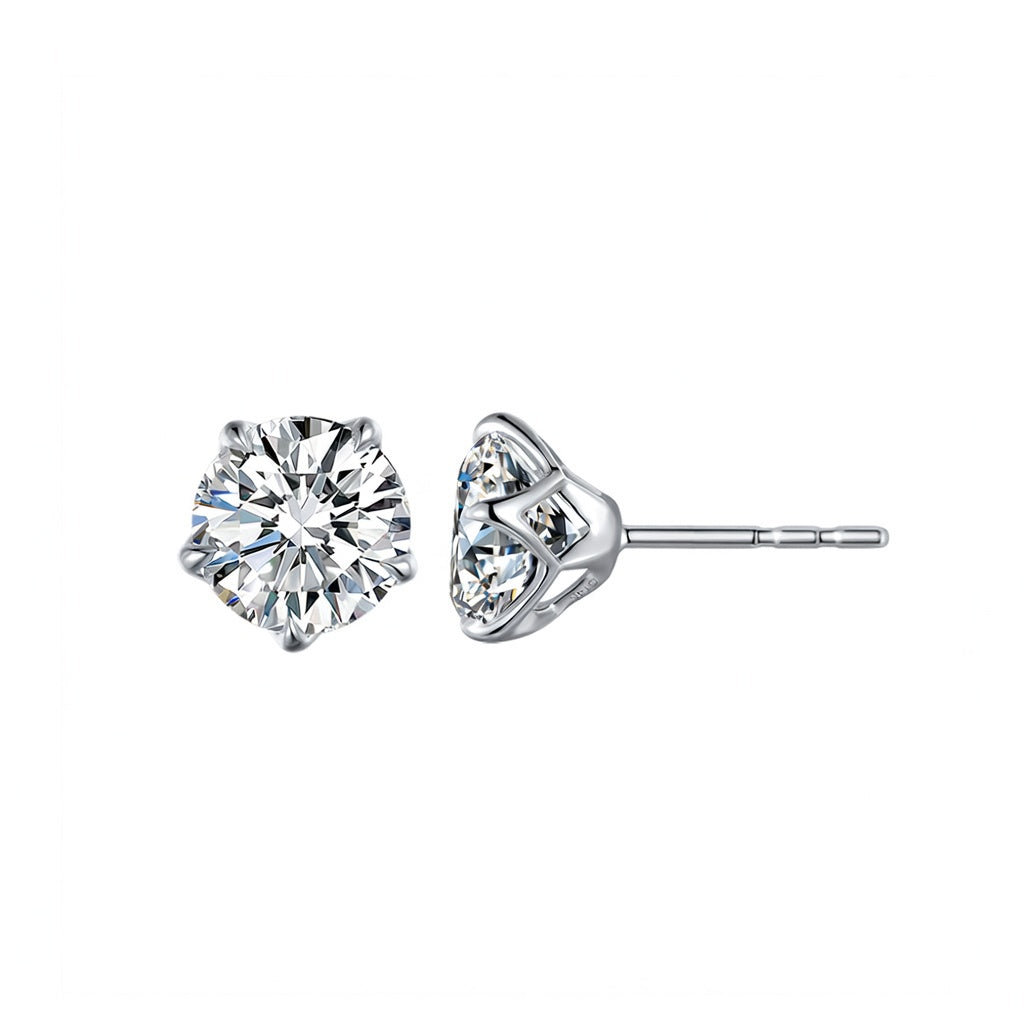 Non-Tarnish Rose Gold Round diamond Stud Earrings