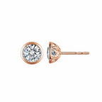 Classic round bezel-set stud earrings