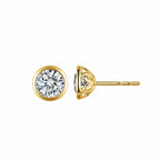 Classic round bezel-set stud earrings