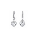 Bezel-Set Heart Crystal Drop Huggie Earrings Sweet & Romantic