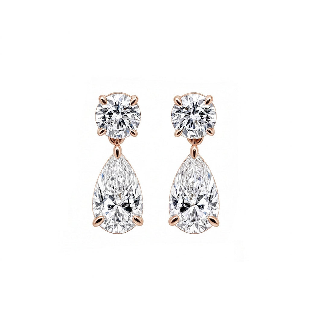 14K Gold Classic Teardrop Bridal Earrings