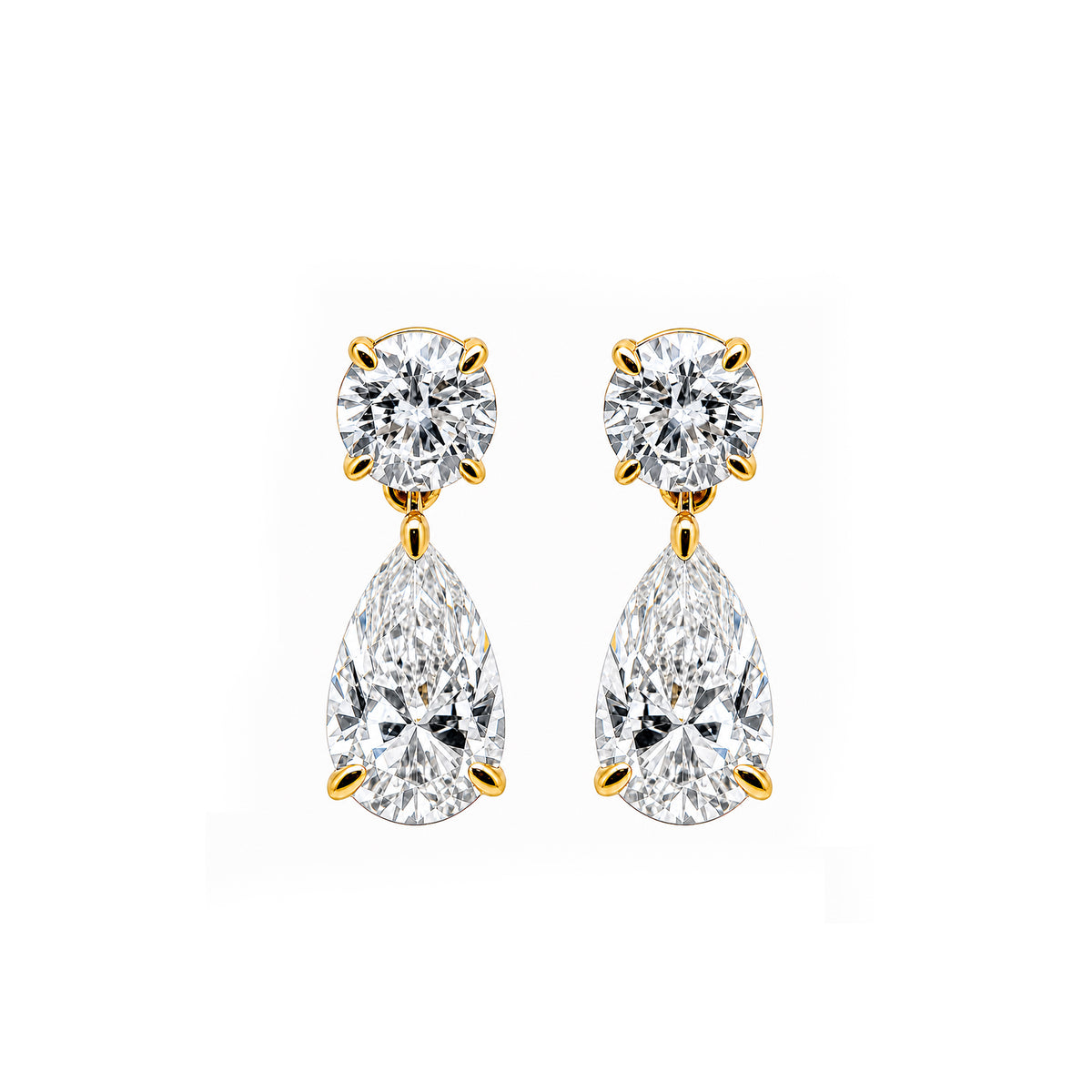 14K Gold Classic Teardrop Bridal Earrings