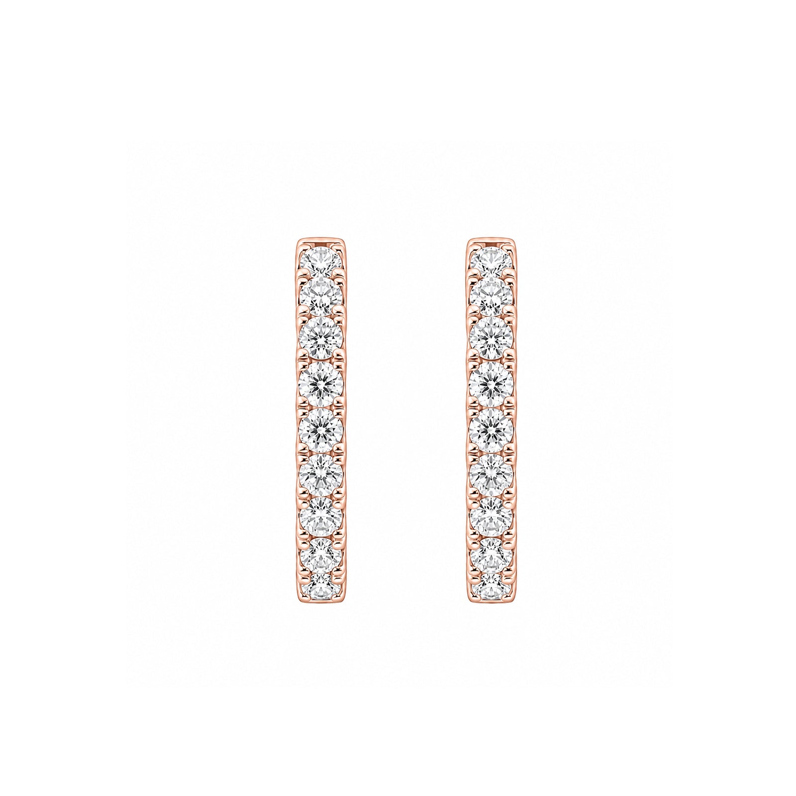 14K Gold Lab-Grown Diamond Pave Huggie Hoop Earrings